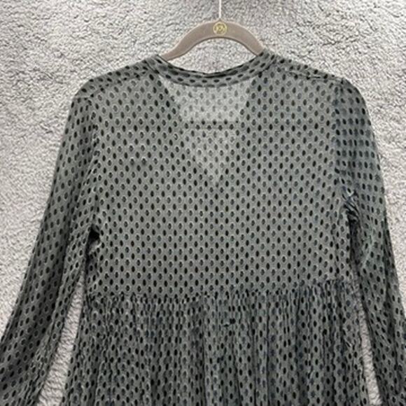 CCDK Copenhagen Size 38 (US 8) Sheer Tunic Top Multicolor Button Collar Boho - Picture 10 of 13